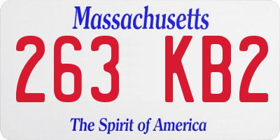 MA license plate 263KB2