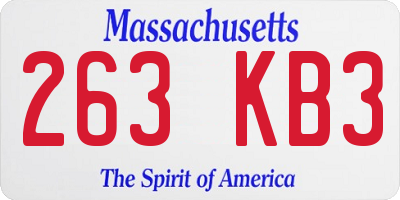 MA license plate 263KB3