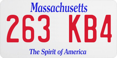 MA license plate 263KB4