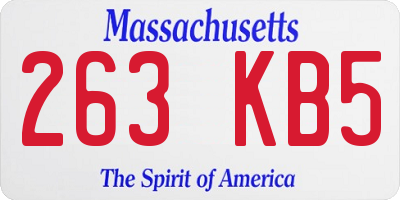 MA license plate 263KB5