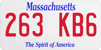 MA license plate 263KB6