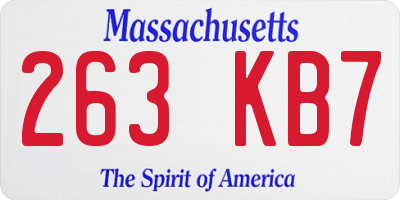 MA license plate 263KB7