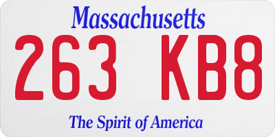 MA license plate 263KB8