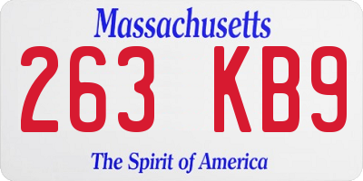 MA license plate 263KB9