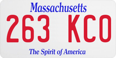 MA license plate 263KC0
