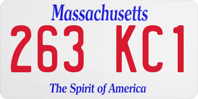 MA license plate 263KC1