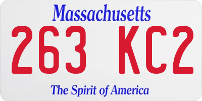 MA license plate 263KC2
