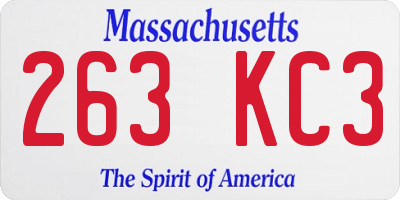 MA license plate 263KC3