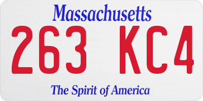 MA license plate 263KC4