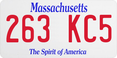 MA license plate 263KC5