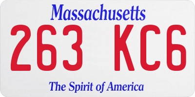 MA license plate 263KC6