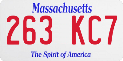 MA license plate 263KC7