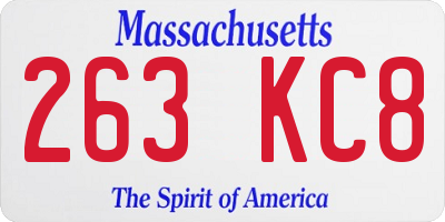 MA license plate 263KC8