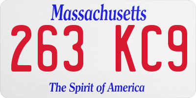 MA license plate 263KC9
