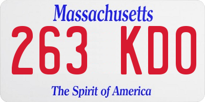 MA license plate 263KD0