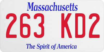 MA license plate 263KD2
