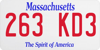 MA license plate 263KD3