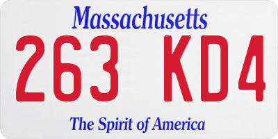MA license plate 263KD4