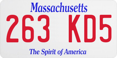 MA license plate 263KD5