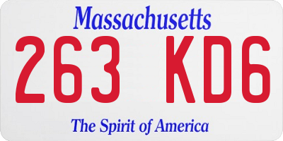 MA license plate 263KD6