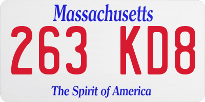 MA license plate 263KD8