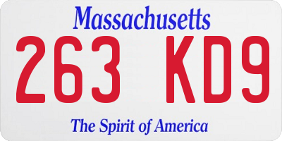MA license plate 263KD9