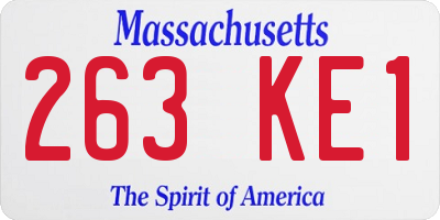 MA license plate 263KE1