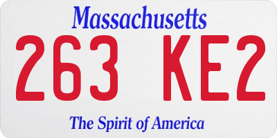 MA license plate 263KE2