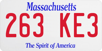 MA license plate 263KE3