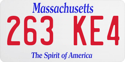 MA license plate 263KE4