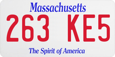 MA license plate 263KE5