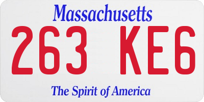 MA license plate 263KE6