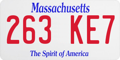 MA license plate 263KE7