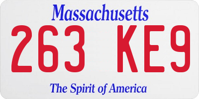 MA license plate 263KE9