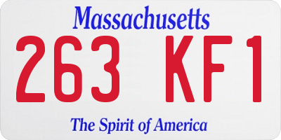 MA license plate 263KF1