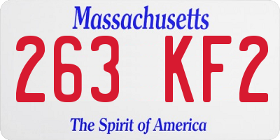 MA license plate 263KF2