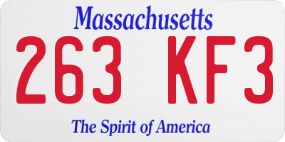 MA license plate 263KF3