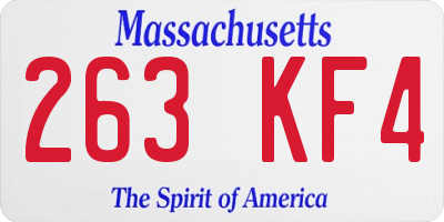 MA license plate 263KF4