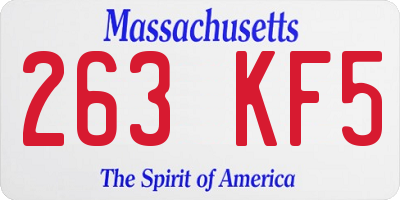 MA license plate 263KF5