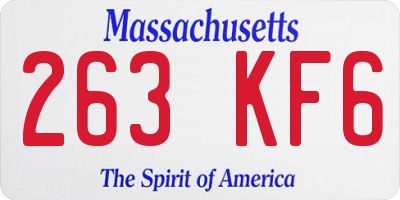 MA license plate 263KF6