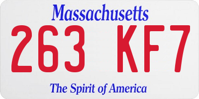 MA license plate 263KF7