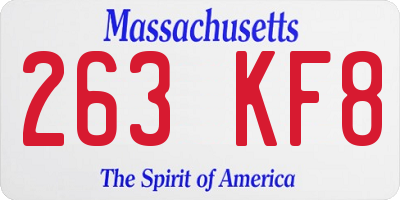 MA license plate 263KF8