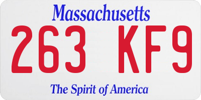 MA license plate 263KF9