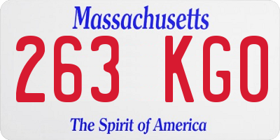 MA license plate 263KG0