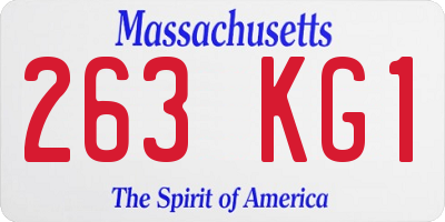 MA license plate 263KG1
