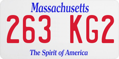 MA license plate 263KG2