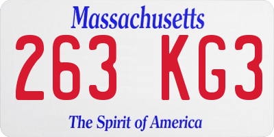 MA license plate 263KG3
