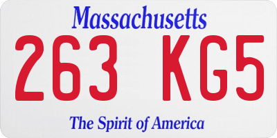 MA license plate 263KG5