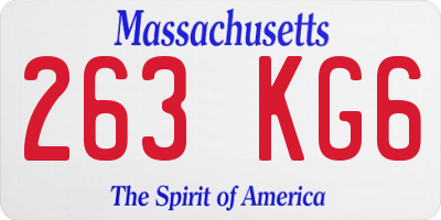 MA license plate 263KG6