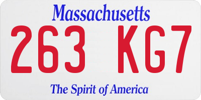 MA license plate 263KG7
